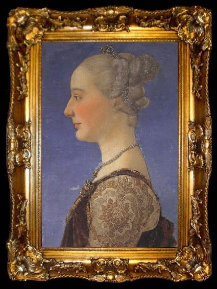 framed  Piero pollaiolo Female portrait, ta009-2